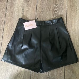 MISSGUIDED faux leather shorts.